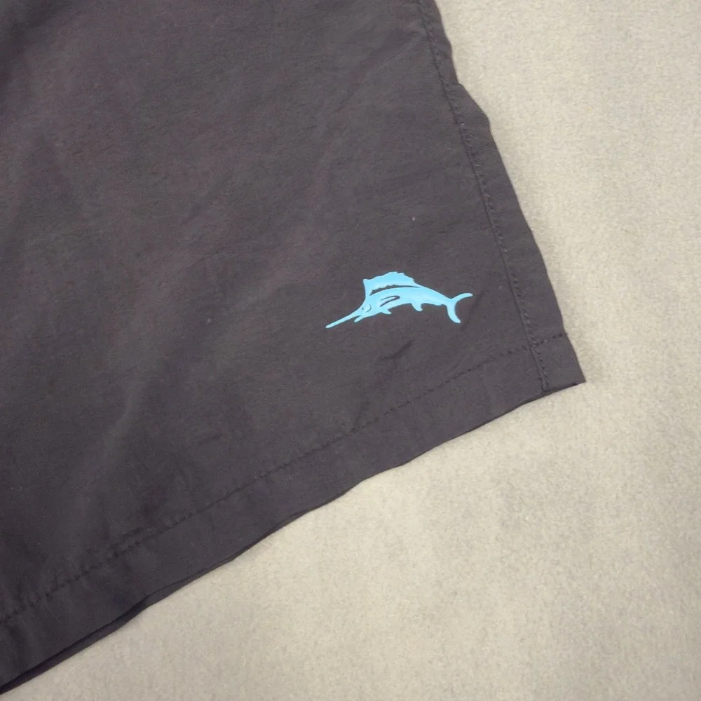 Tommy Bahama Mens Swim Trunks Black Cargo Pocket Mesh Lined XXL